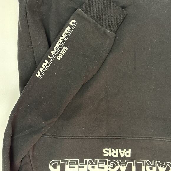 Karl Lagerfeld Black Sweatshirt with White Logo - Size Large - Picture 6 of 8